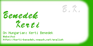 benedek kerti business card